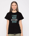 Shop Attitude Dekh Boyfriend T-Shirt-Front