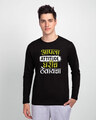 Shop Attitude Gharich Thev Full Sleeve T-Shirt Black-Front