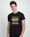 Shop Attitude Gharich Thev Half Sleeve T-Shirt Black-Front