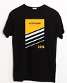 Shop Attitude Yellow Half Sleeve T-Shirt-Front