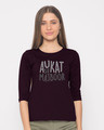 Shop Aukat Se Majboor Round Neck 3/4th Sleeve T-Shirt-Front