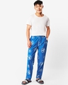 Shop Men's Blue All Over Avengers Broken Logo Printed Pyjamas