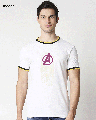 Shop Men's White Avengers Circle Graphic Printed Sun Active Varsity T-shirt-Front