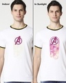 Shop Men's White Avengers Circle Graphic Printed Sun Active Varsity T-shirt
