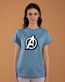 Shop Avengers Doodle Logo Boyfriend T-Shirt (AVL)-Front
