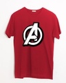 Shop Avengers Doodle Logo Half Sleeve T-Shirt (AVL)-Front