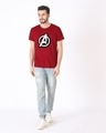 Shop Avengers Doodle Logo Half Sleeve T-Shirt (AVL)-Full