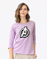 Shop Avengers Doodle Logo Round Neck 3/4th Sleeve T-Shirt (AVL)-Front