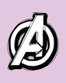 Shop Avengers Doodle Logo Round Neck 3/4th Sleeve T-Shirt (AVL)-Full