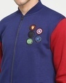 Shop Men's Blue & Red Avengers Hero Badge Color Block Zipper Sweatshirt