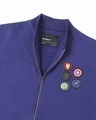 Shop Men's Blue & Red Avengers Hero Badge Color Block Zipper Sweatshirt