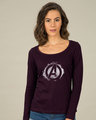 Shop Avengers Inked Scoop Neck Full Sleeve T-Shirt (AVL)-Front