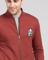Shop Avengers Logo Badge Zipper Bomber Jacket