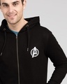 Shop Avengers Logo Badge Zipper Hoodie