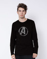 Shop Avengers Logo Distressed Full Sleeve T-Shirt (AVL)-Front
