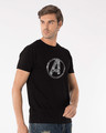 Shop Avengers Logo Distressed Half Sleeve T-Shirt (AVL)-Design