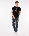 Shop Avengers Logo Distressed Half Sleeve T-Shirt (AVL)