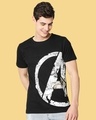 Shop Avengers Logo Pattern Half Sleeves T-Shirt (AVL)-Front