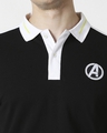 Shop Avengers Logos Sleeve Panel Polo