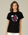 Shop Avengers Paper Boyfriend T-Shirt (AVL)-Front
