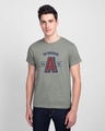 Shop Avengers Varsity Half Sleeve T-Shirt Meteor Grey (AVL)-Front