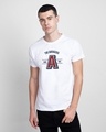 Shop Avengers Varsity Half Sleeve T-Shirt White (AVL)-Front