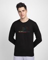 Shop AVG Hereos Outline Full Sleeve T-Shirt  (AVL) Black-Front