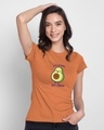 Shop Avo Cardio Half Sleeve Printed T-Shirt Vintage Orange-Front