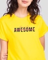 Shop Awesomeness Alert Boyfriend T-Shirt Pineapple Yellow-Front