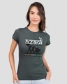 Shop Azadi Birth Right Half Sleeve T-Shirt - Nimbus Grey-Front