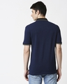 Shop B12 Baleine Blue Half Sleeve Tipping polo T-Shirt-Full