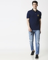 Shop B12 Baleine Blue Half Sleeve Tipping polo T-Shirt