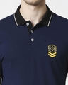 Shop B12 Baleine Blue Half Sleeve Tipping polo T-Shirt