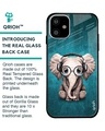 Shop Baby Elephant Printed Premium Glass Cover for iPhone 11 (Shock Proof, Lightweight)-Back