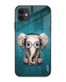 Shop Baby Elephant Printed Premium Glass Cover for iPhone 12 (Shock Proof, Lightweight)-Front