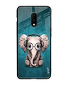 Shop Baby Elephant Printed Premium Glass Cover for OnePlus 7 (Shock Proof, Lightweight)-Front