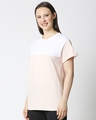 Shop Baby Pink-White Color Block Boyfriend T-Shirt-Design