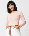 Shop Baby Pink Women's Full Sleeves T-Shirt-Front