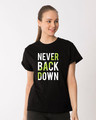 Shop Back Down Never Boyfriend T-Shirt-Front
