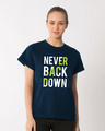 Shop Back Down Never Boyfriend T-Shirt-Front