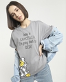 Shop Women's Grey Back To Bed Typography Boyfriend T-shirt-Front