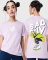 Shop Women's Purple Bad Guy Billie Graphic Printed Boyfriend T-shirt-Front