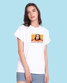 Shop Bakwaas Bandh Kar Boyfriend T-Shirt White-Front