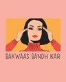 Shop Bakwaas Bandh Kar  Half Sleeve Printed T-Shirt Misty Pink