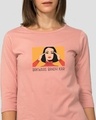 Shop Bakwaas Bandh Kar Round Neck 3/4 Sleeve T-Shirt Misty Pink-Front