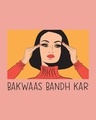 Shop Bakwaas Bandh Kar Round Neck 3/4 Sleeve T-Shirt Misty Pink
