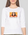 Shop Bakwaas Bandh Kar Round Neck 3/4 Sleeve T-Shirt White-Front