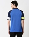Shop Baleine Blue Half Sleeve Raglan Shoulder Cut & Sew Polo-Full