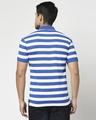 Shop Baleine Blue & White Half Sleeve Stripes Polo-Full