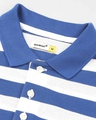 Shop Baleine Blue & White Half Sleeve Stripes Polo
